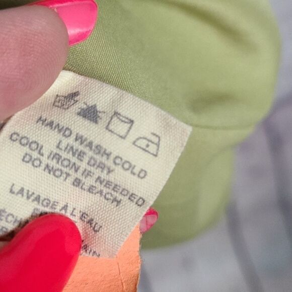 Fossil Silky Soft Feather Print Green Shift Dress Microfiber Sleeveless Tribal - Picture 8 of 10